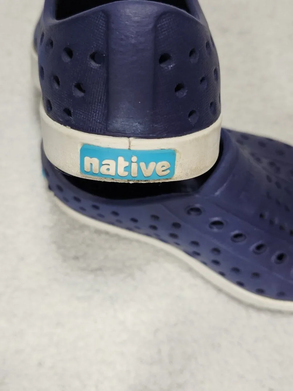 Native Kid's Navy Blue Jefferson slip-on shoes Toddler Size C7